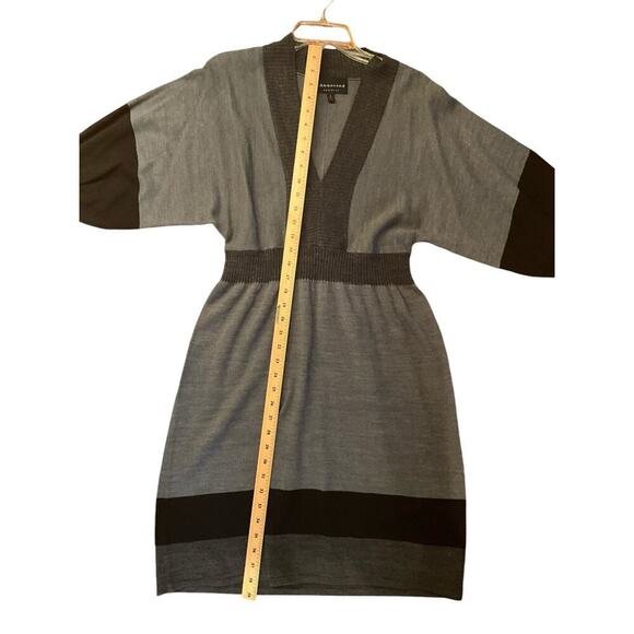Connected Apparel Sweater Dress V-Neck Long Sleeves Acrylic Grey Womens Large - Picture 5 of 5
